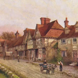 A Print of Chiddingstone Village Scene in Kent, UK A Print of Chiddingstone Village Scene in Kent, UK