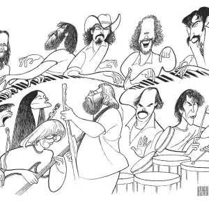 Caricature of Grateful Dead Members Print