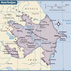 Azerbaijan Canvas Print Collection: Maps
