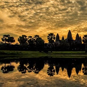 Beautiful aerial view of Angkor Wat at sunrise, Siem Reap, Cambodia