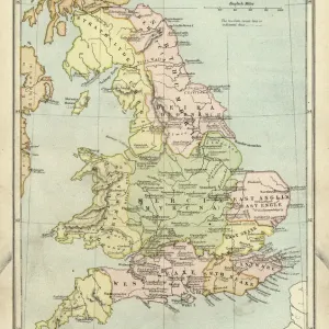 Mapa antiguo de Gran Bretaña bajo los anglosajones. Mapa antiguo de Gran Bretaña bajo los anglosajones.