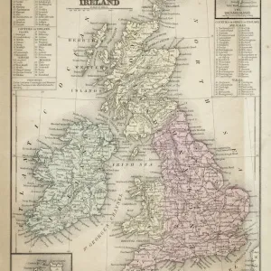 Großbritannien und Irland Karte 1867 Großbritannien und Irland Karte 1867
