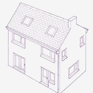 Blueprint illustration of house