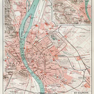 Maps and Charts Metal Print Collection: Hungary