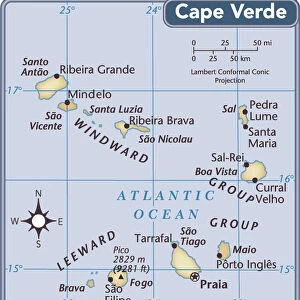 Cape Verde Framed Print Collection: Maps