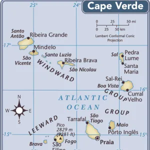 Cape Verde Metal Print Collection: Maps