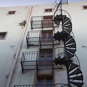 Circular stairs on old building