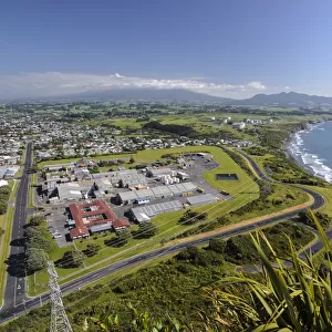 Cityscape of New Plymouth, industrial park, North Island, New Zealand