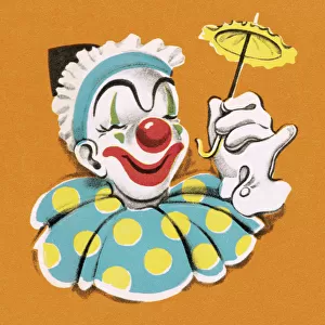 Clown Holding Tiny Umbrella