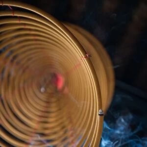 Coil incenses at the chinese temple in Macau