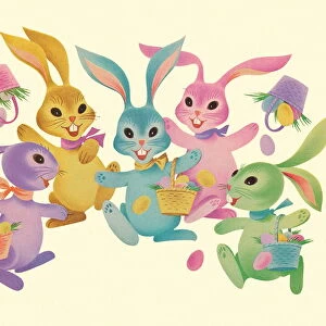 Colorful Easter Rabbits