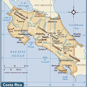 Costa Rica Fine Art Print Collection: Maps