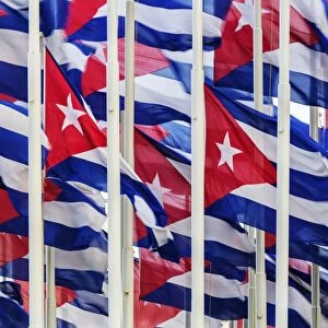 Cuban flags flying outdoors