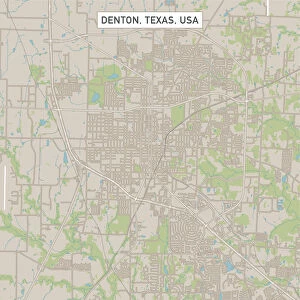 Denton Texas US City Street Map