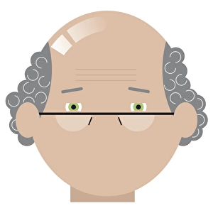 Digital illustration of balding professor