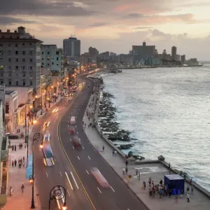 Havana Malecon at Dusk Print Havana Malecon at Dusk Print