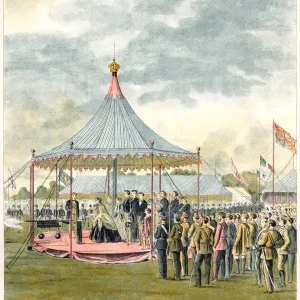 Queen Victoria Firing a Rifle at Wimbledon Common 1860 Print
