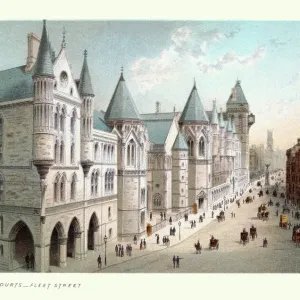 Royal Courts of Justice Print, Victorian London Royal Courts of Justice Print, Victorian London