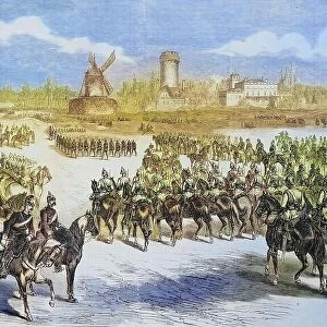 The Emperors Parade on Longechamp near Paris, illustrated war history, German, French war 1870-1871, Germany, France