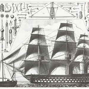 Engraving: French Frigate