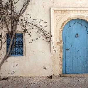 Entrance door, building, Djerba, Tunisia