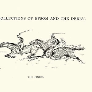 Epsom Derby Racehorses at the finish, 1892