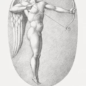 Eros, god of love in the Greek Mythology, lithograph, c. 1830