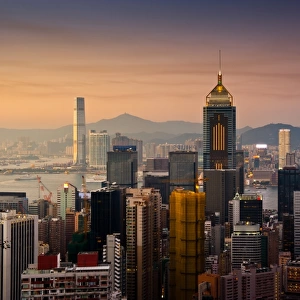 Evening view of Hongkong city