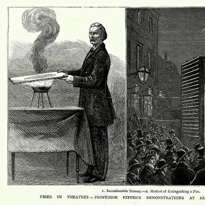 Fires in theatres, Professor John Henry Pepper's demonstrations at Sadler's Wells Theatre, Incombustible Scenery, Method of extinguishing a fire