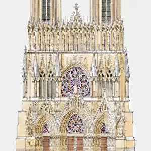 France, Reims, Cathedral of Notre-Dame, west facade