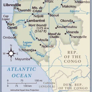Gabon Metal Art Print Collection: Maps