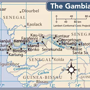 The Gambia country map