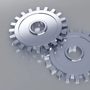 Two gears, 3D illustration
