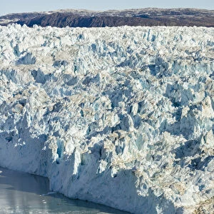 Glacier Eqip (Eqip Sermia) on sunny day, Oqaatsut, Avannaata, Greenland, Denmark