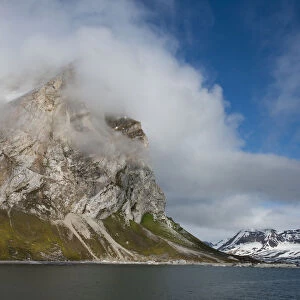 Gnalodden cliff in Hornsund, Svalbard, Norway