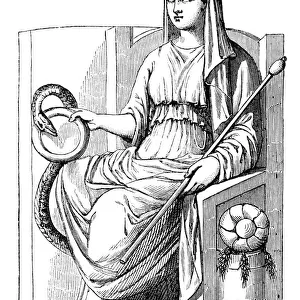 Goddess of bakery Vesta roman god illustration