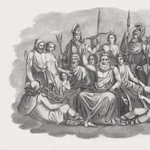 Gods of Greek Mythology, lithograph, published in 1852