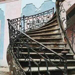 Grand abandoned old stairs in Cesky Krumlov