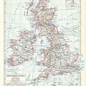 Great Britain and England map 1895