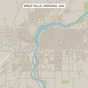 Great Falls Montana US City Street Map