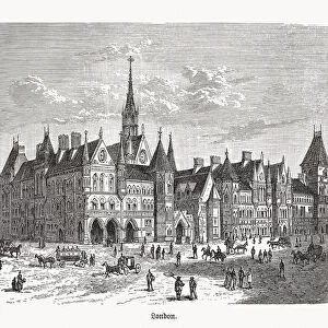High Court of Justice in London, England, wood engraving, published 1893