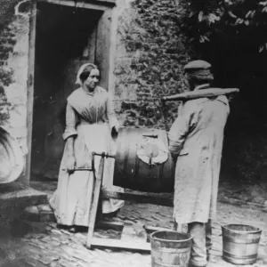 Butter Making Print circa 1857 Butter Making Print circa 1857