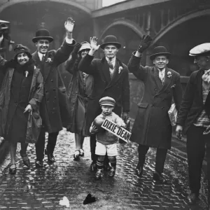 Everton FC Supporters Arrive at Euston Station Print Everton FC Supporters Arrive at Euston Station Print