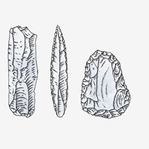 Illustration of ancient handaxes