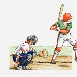 Illustration of two baseball players