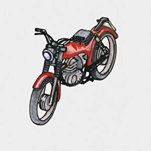 Illustration of a red motorcycle