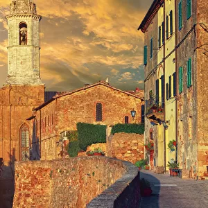 Italian town at sunset