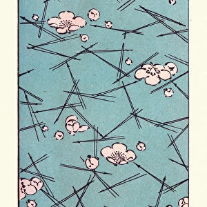 Japanese art, Flowers on ice pattern, 19th Century