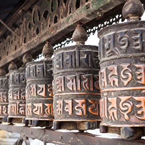 Kathmandu, Nepal, Unesco World Heritage Site, Buddhism, prayer wheels, Colour Image