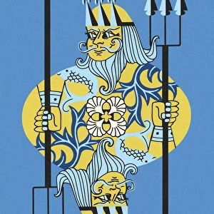 King Neptune Holding a Trident